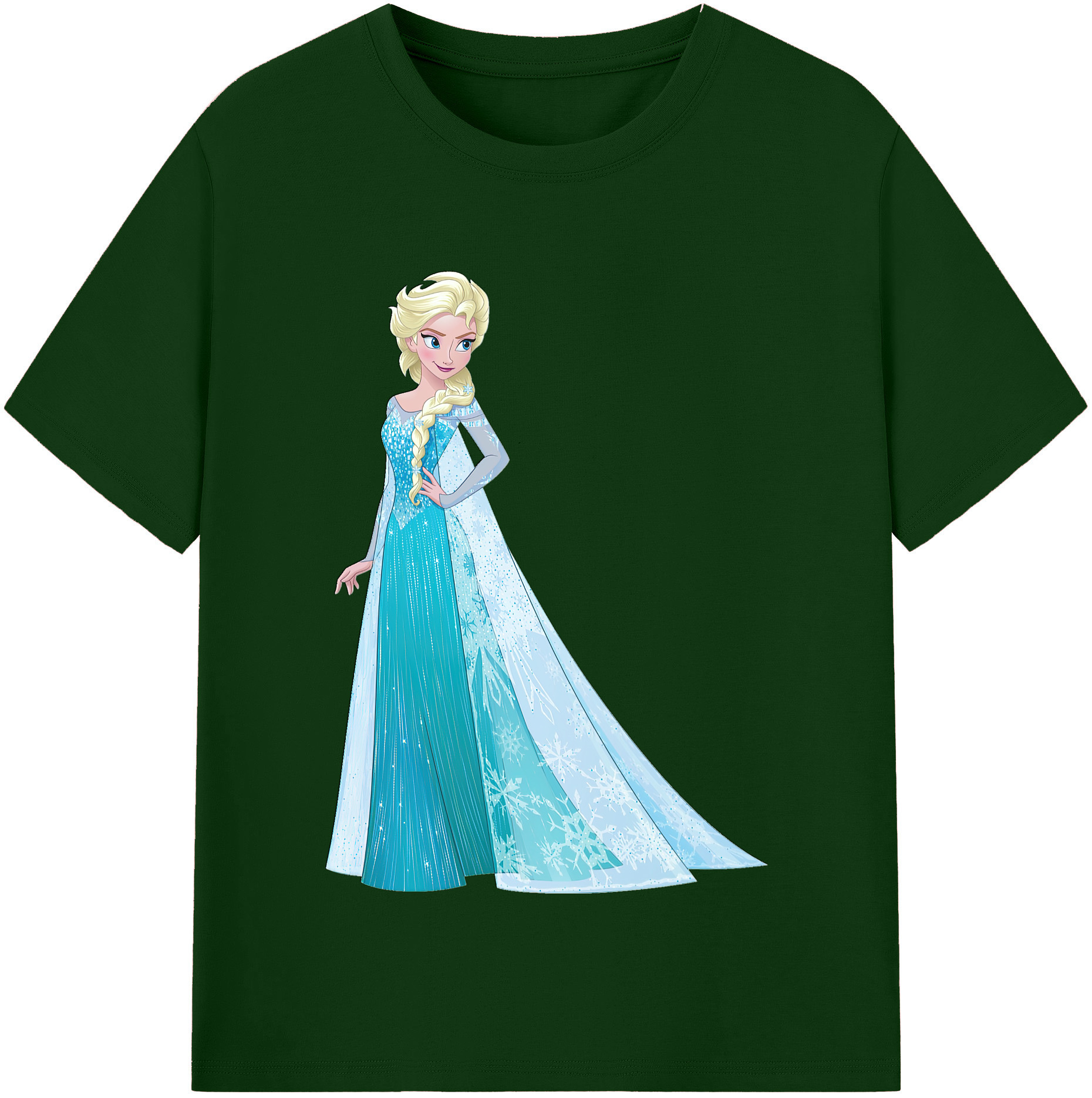アナと雪の女王 アンナ エルサ Frozen Anna Elsa 綿100％半袖Tシャツ（フロントプリント）